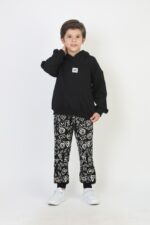 Alt Desenli Kapşonlu  Erkek Takım - Görsel 2