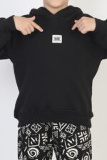 Alt Desenli Kapşonlu  Erkek Takım - Görsel 3