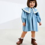 Papatyalı kot elbise